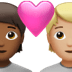 🧑🏾‍❤️‍🧑🏼 couple with heart: person, person, medium-dark skin tone, medium-light skin tone display on Apple